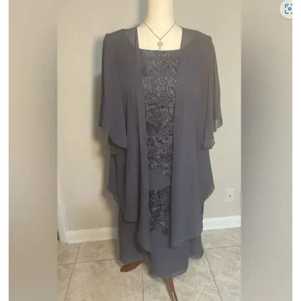 JJs House Formal Dress Wedding Size 12 Blue Gray Stormy